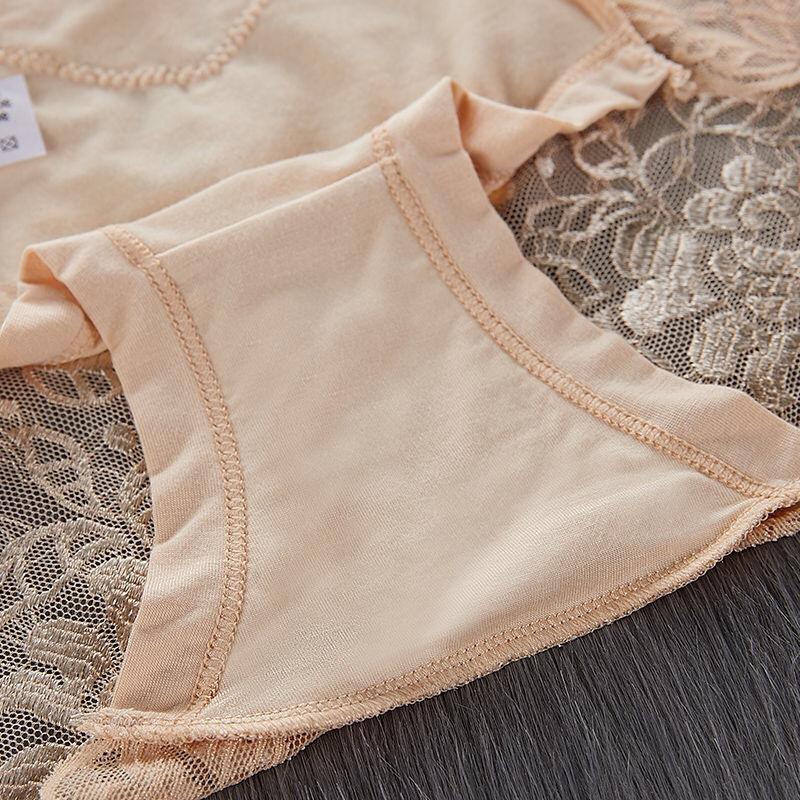 Mutandine con fiori di pizzo cavo Lingerie sexy senza cuciture da donna Slip con rialzo per fianchi taglie forti Mutandine sanitarie traspiranti Biancheria intima per dormire