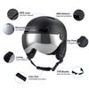 Ski Helmet with Goggles EPS Liner Snowboard Helmet Removable Liner Ear Pads Winter Sports Helmet Detachable Visor 12