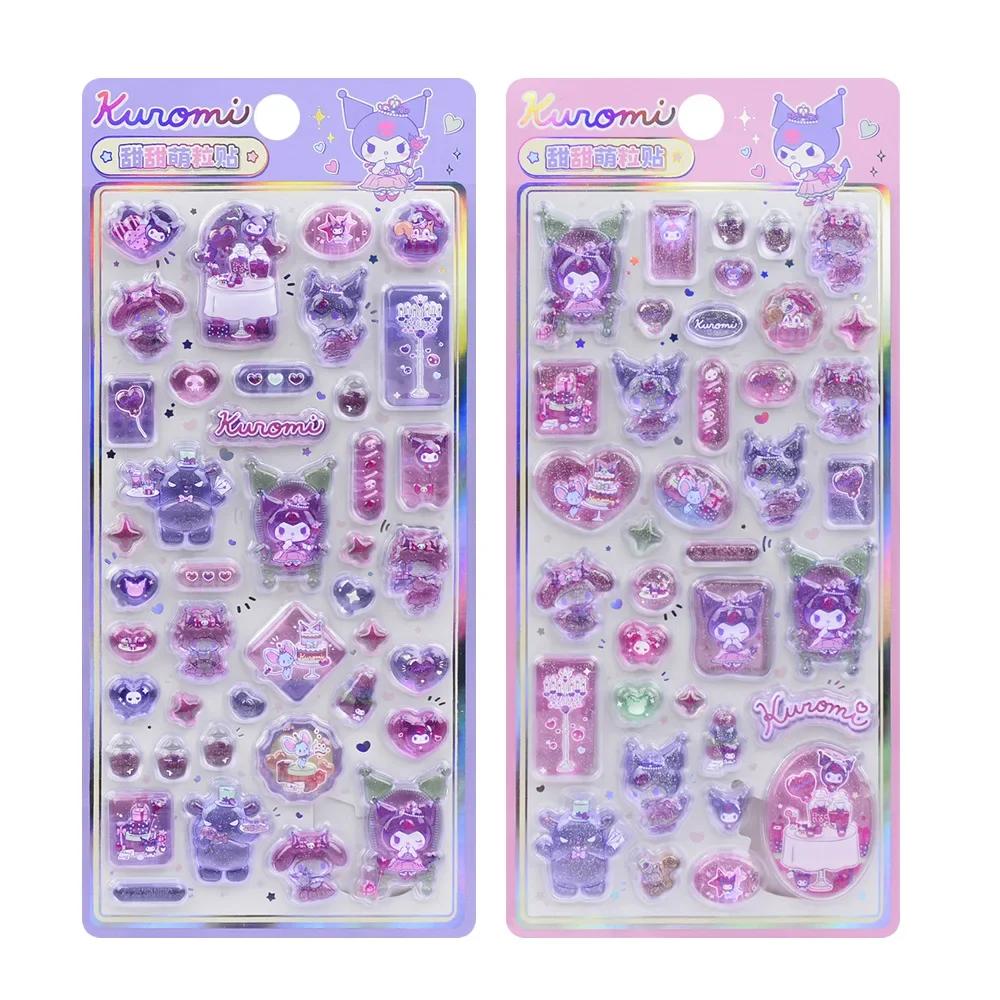 2026 Hellokitty Kuromi Melody Stickers Anime 3D Jelly Sticker Toys DIY Crystal Decorative Stickers Decorative Sticker Kids Toy