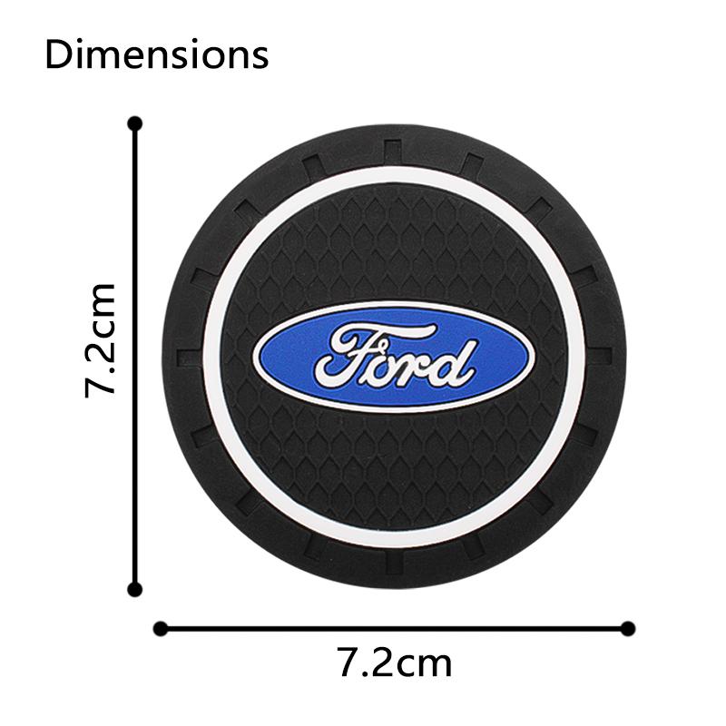 For Ford Focus Mondeo Fiesta ST Line Kugo Escape Fusion Car Coaster Anti-Slip Mats Water Cup Drink Pads Car Interior Accessories