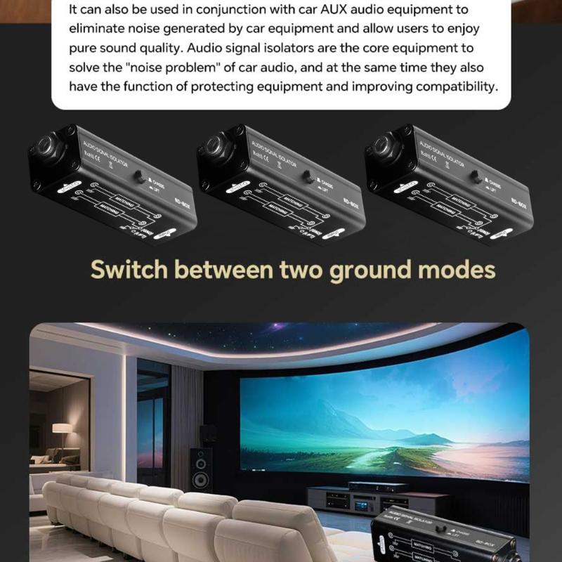 Professioneller 6,35mm Audio Massebrummel-Isolator Geräuschunterdrückung Mit Metallkonstruktion Für Live-Sound Und Studioeinsatz