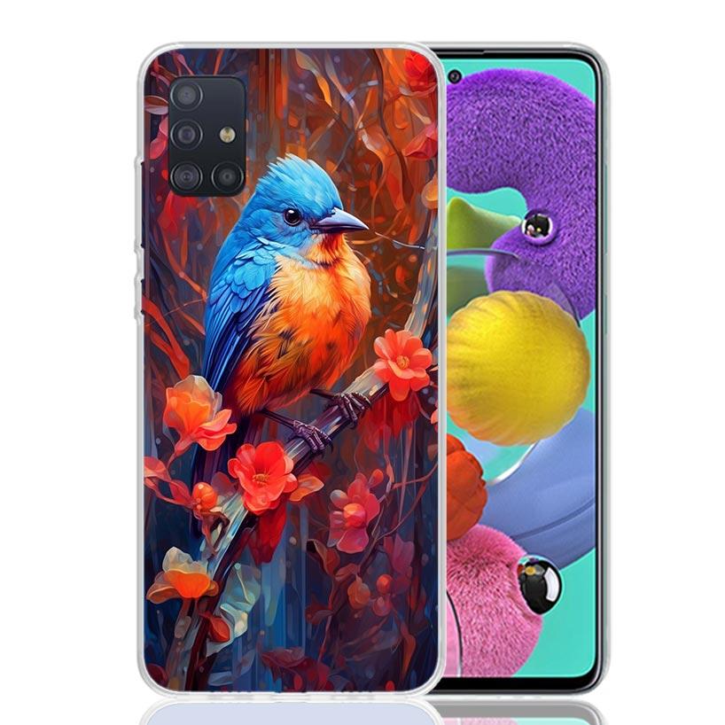 Animal Oil Painting Bird Phone Case For Samsung Galaxy A52 A32 A22 A12 A02S A50S A30S A51 A31 AA71 Note 20 Ultra 10 S10 Plus Gal