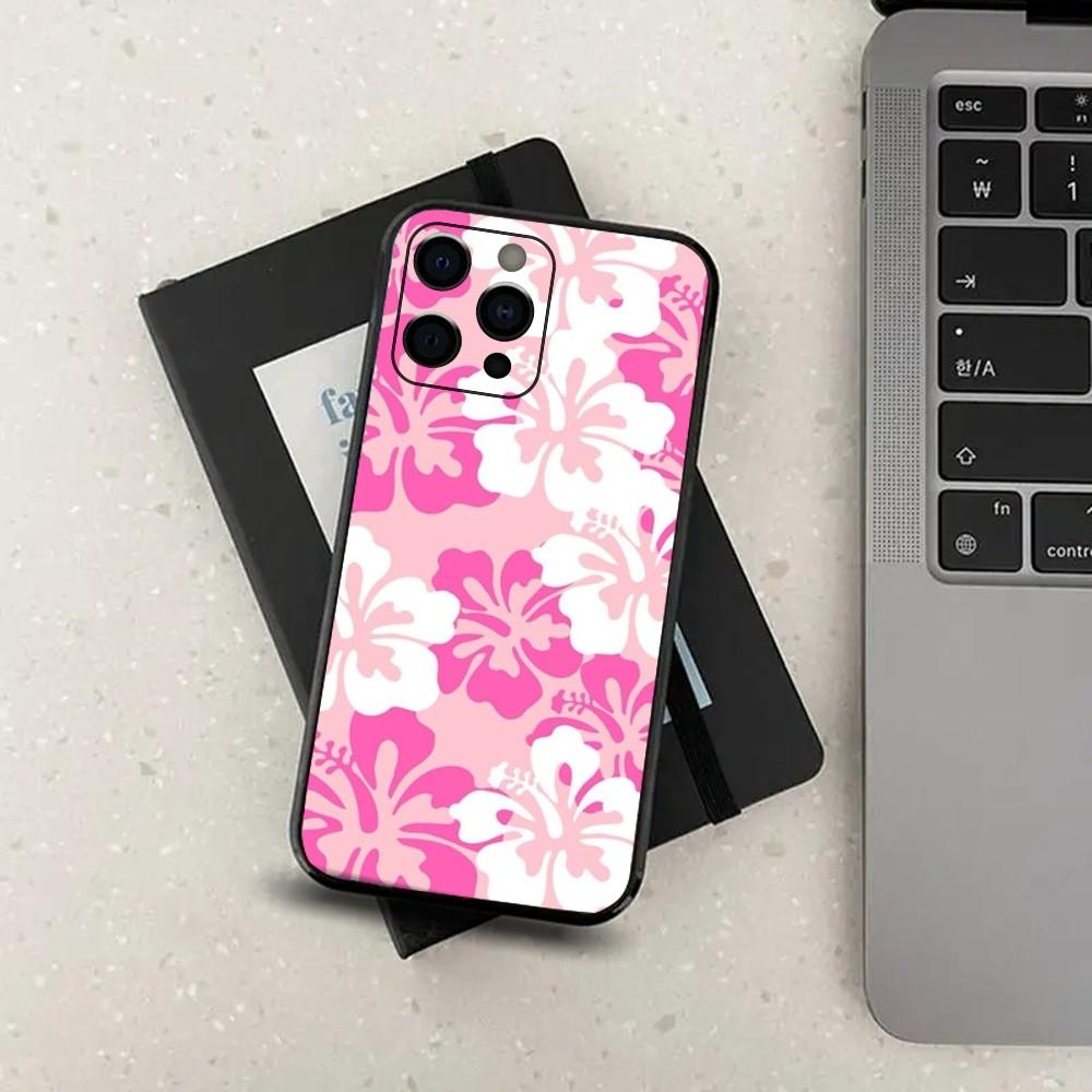 

Beauty Hibiscus Flower Phone Case For Apple iPhone 15,14,13,12,11,Pro,X,XS,Max,XR,Plus,Mini Soft Black Cover iPhone12