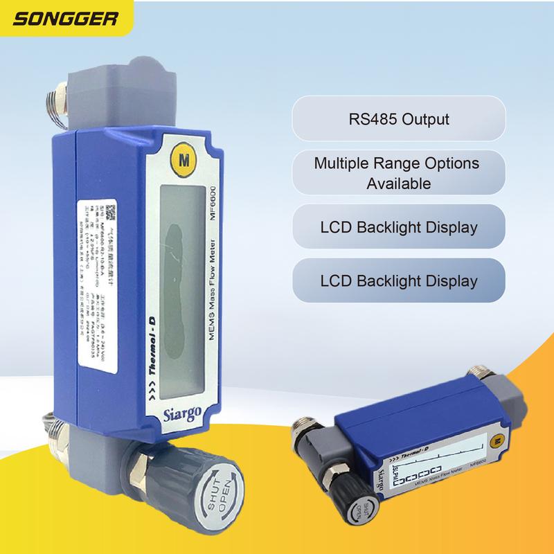 MEMS Digital Rotameter precision thermal gas flow meter MEMS mass flow meter LCD display adjustable RS485 panel mount