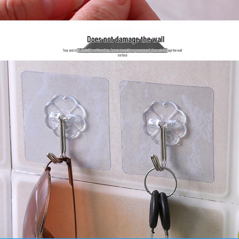 Punch-Free Strong Adhesive Transparent Hooks