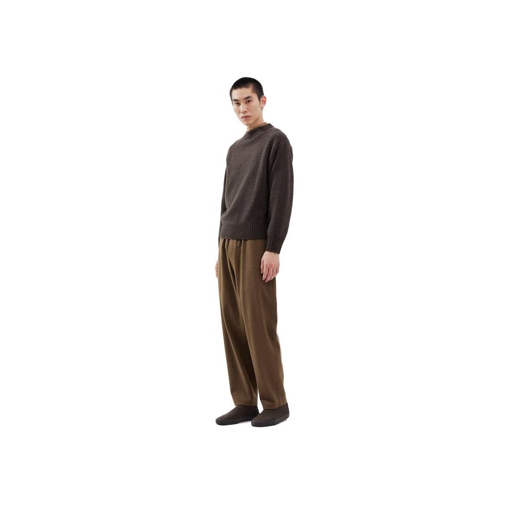 UNIQLO FW23 U Series Solid Color Knitted Long Pants Casual Pants Unisex bottoms Light-Brown 461548-35