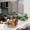Clear Plastic Rotating Storage Basket, Multi-Purpose Storage Tray for Bathroom, Kitchen Spice Rack, Cosmetic Rack, Storage Shelf
