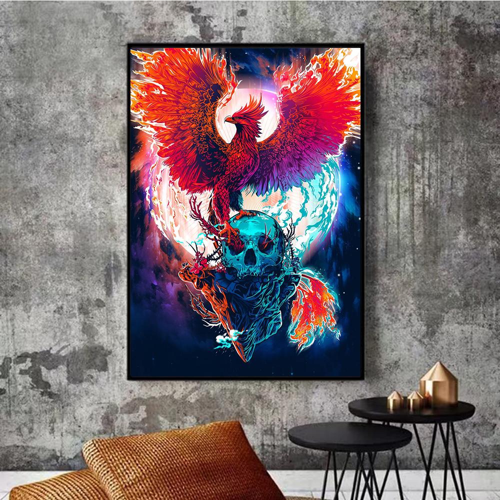 Fantasy Dragon Phoenix Wolf White Tiger Prints Poster Canvas Painting Modern Wall Art Picture For Living Room Bedroom Home Decor