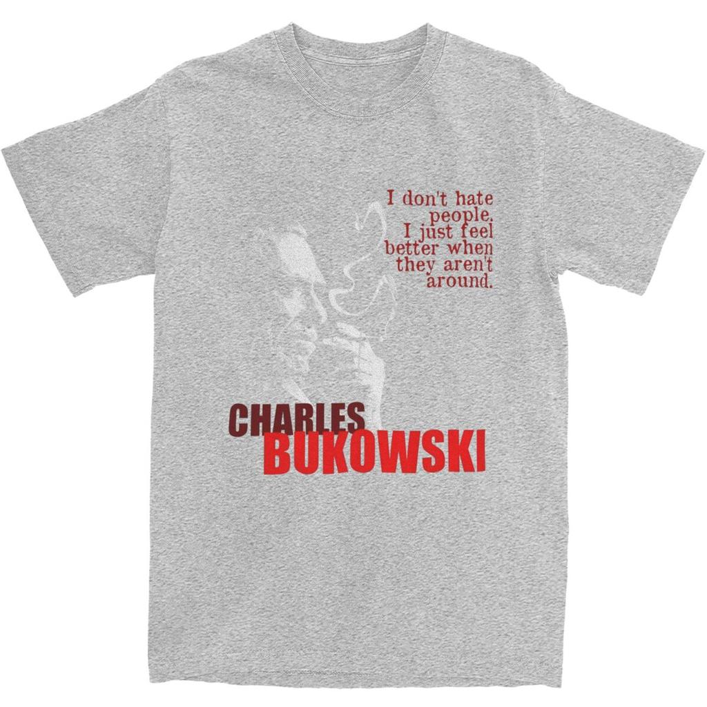 Famous Poet Poet Author Charles Bukowski T Shirt Summer Awesome T-Shirts Cotton Hip Hop Tee Shirt For Men Short-Sleeved Tees
