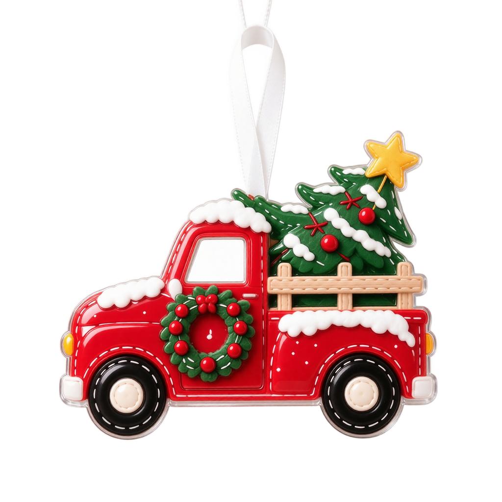 Snowman, Santa and 2D Acrylic Hanging Ornament for Holiday Home Door Handle Decoration