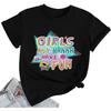 80s Shirts for Women Retro 1980s Party Short Sleeve Girls Just Wanna Have Fun Tee Tops
