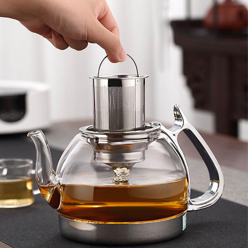 Induction Cooker Heat Resistant Glass Teapot Electromagnetic Furnace Multifunctional Filter pot Gas Stove Kettle Tea set