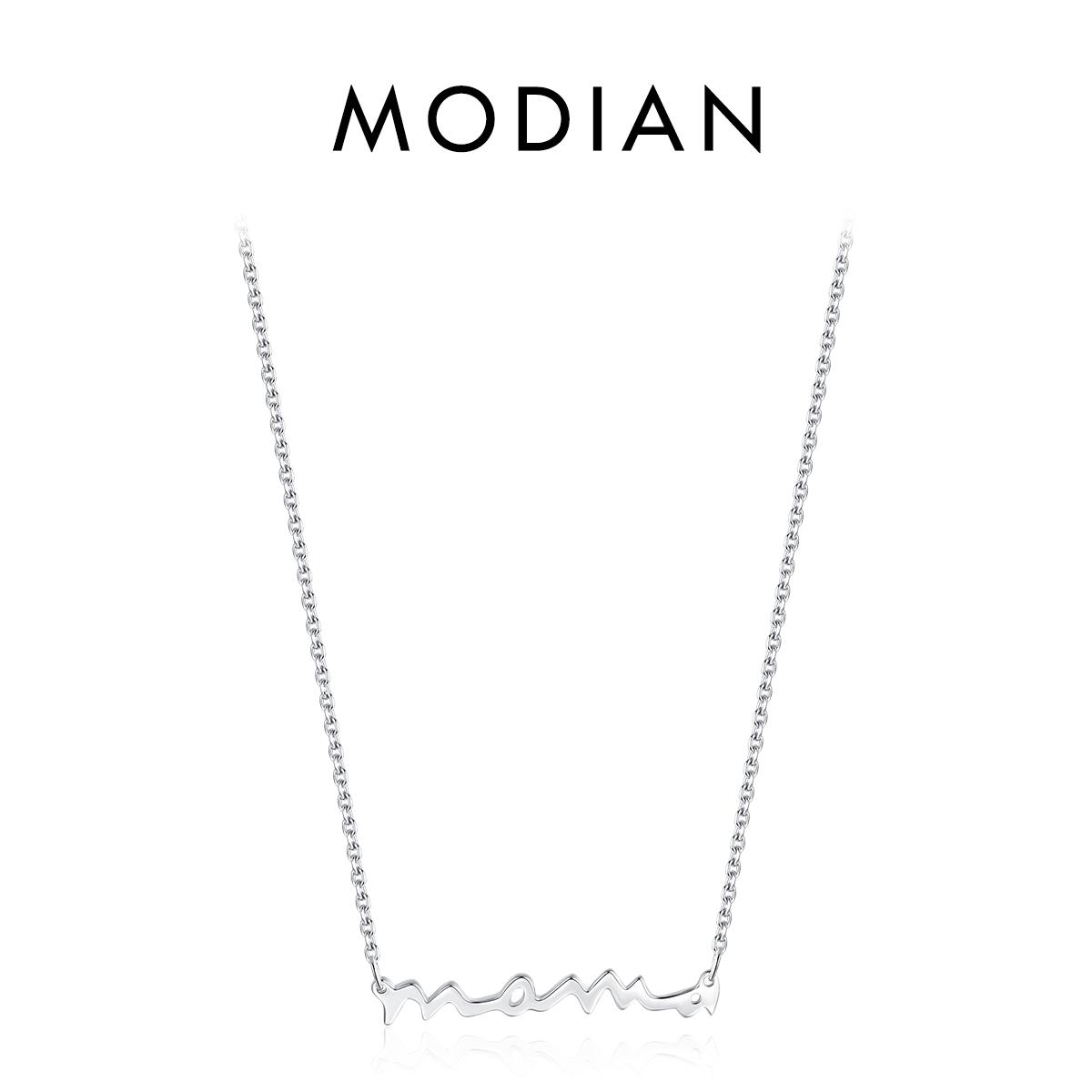 MODIAN Classic Design 925 Silver Letter Mama Pendant Necklace For Women Mom Mama Mother s Day birthday Christmas Gift