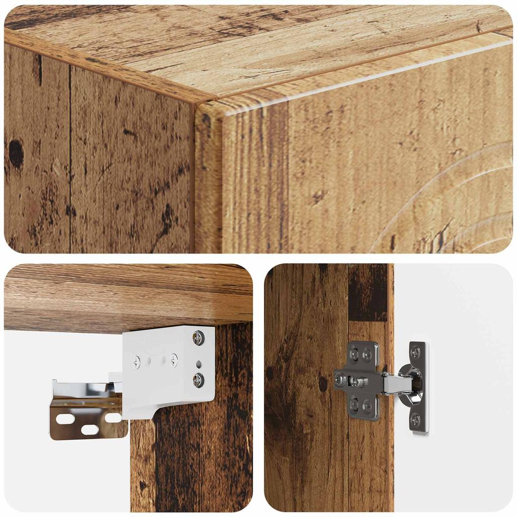Cabinet Set 2 Pcs Reclaimed Wood Wood Material