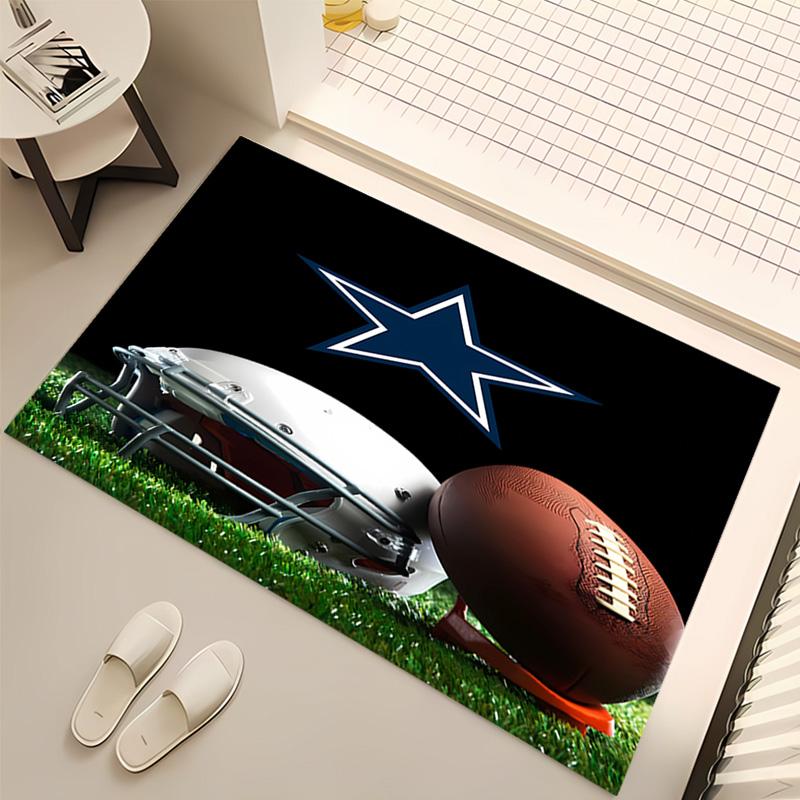 1pc Dallas Cowboys Print Area Rug - Soft, Washable Non-Slip Indoor Mat, Living Room, Home Office Decorative Rug,Office Decorative