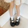 Black Retro Thick Heel Platform Small Leather Shoes Women's 2025 New Spring and Autumn Versatile Skirt French Mary Jane Single Shoes