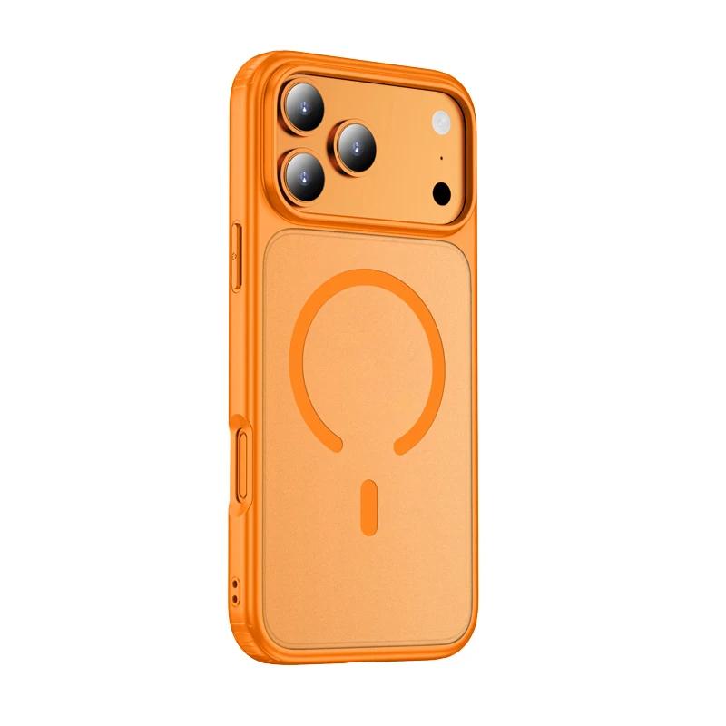 Custodia Magnetica Premium Opaca Antiurto per IPhone 17 Air 16 15 14 Plus Pro Max Copertura Corazza Robusta con Sensazione di Pelle
