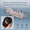 Bridal Rhinestone Pearl Hair Clip Alloy Comb Shaped Accessory With Crystal And Pearl Decoration For Wedding Dress