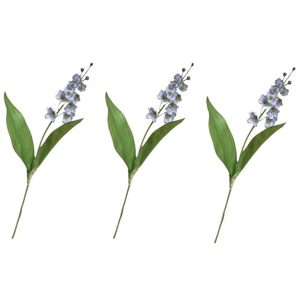 

3PCS Multi-color Artificial Flower Branches 40 CM Simulation Bell Orchid Floral Arrangement синий