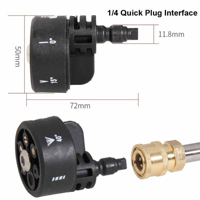 6 in 1 Autoreinigungsdüse Hochdruckreiniger Sprühkopf 1/4 Zoll Schnellkupplung Union Verstellbare Wasserpistole Adapter Zubehör