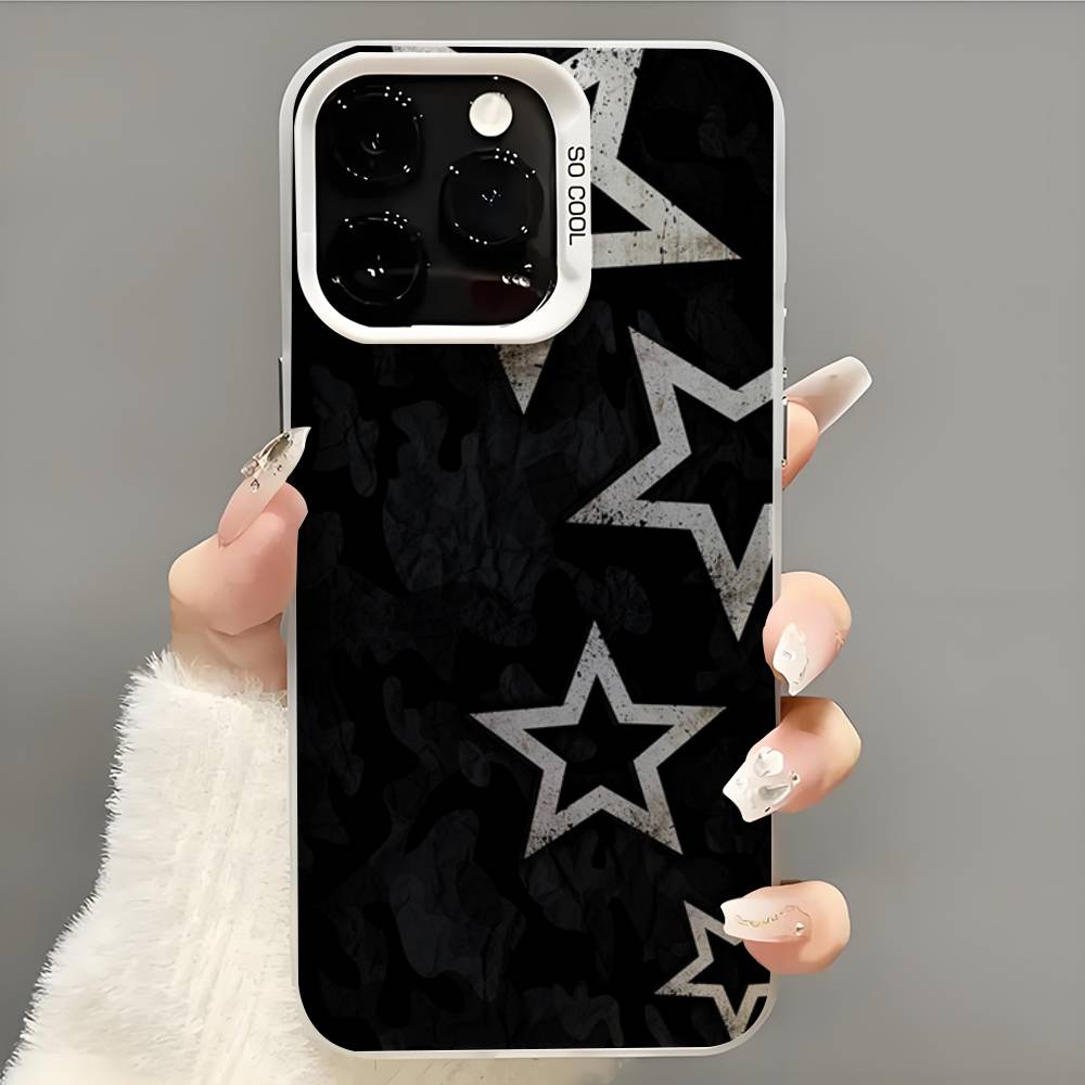 Cute Korean Ins Y2k Star Phone Case  Phone Case For iPhone 14 16 15 11 12 13 Pro Max Mini Plus Shockproof Cover
