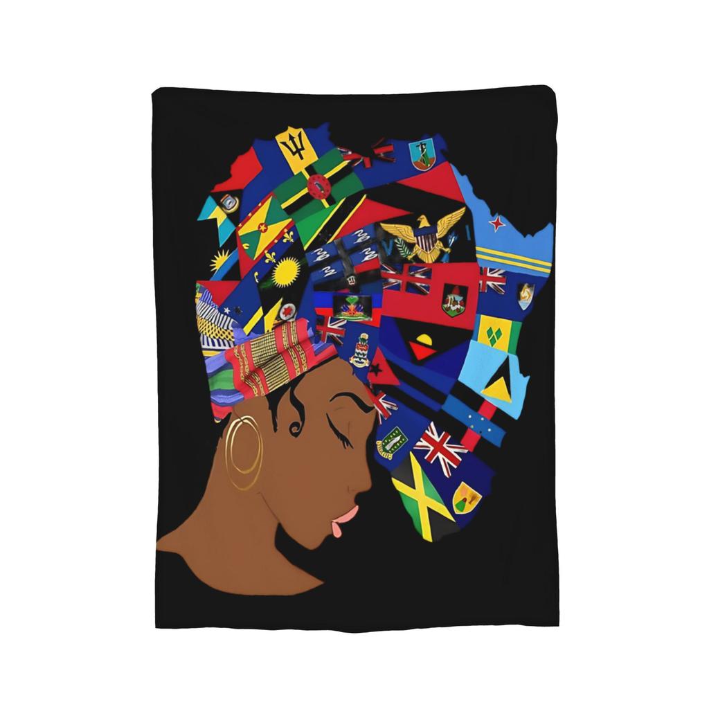 100 Years Black History Beginning 1926 Centennial Africa Blankets Wool Warm Throw Blankets for Bedding Lounge Spring/Autumn