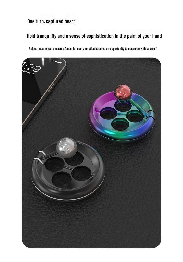 Metal Fingertip Spinner: Four-Hole Rotating Stress Reliever for Desk and Office