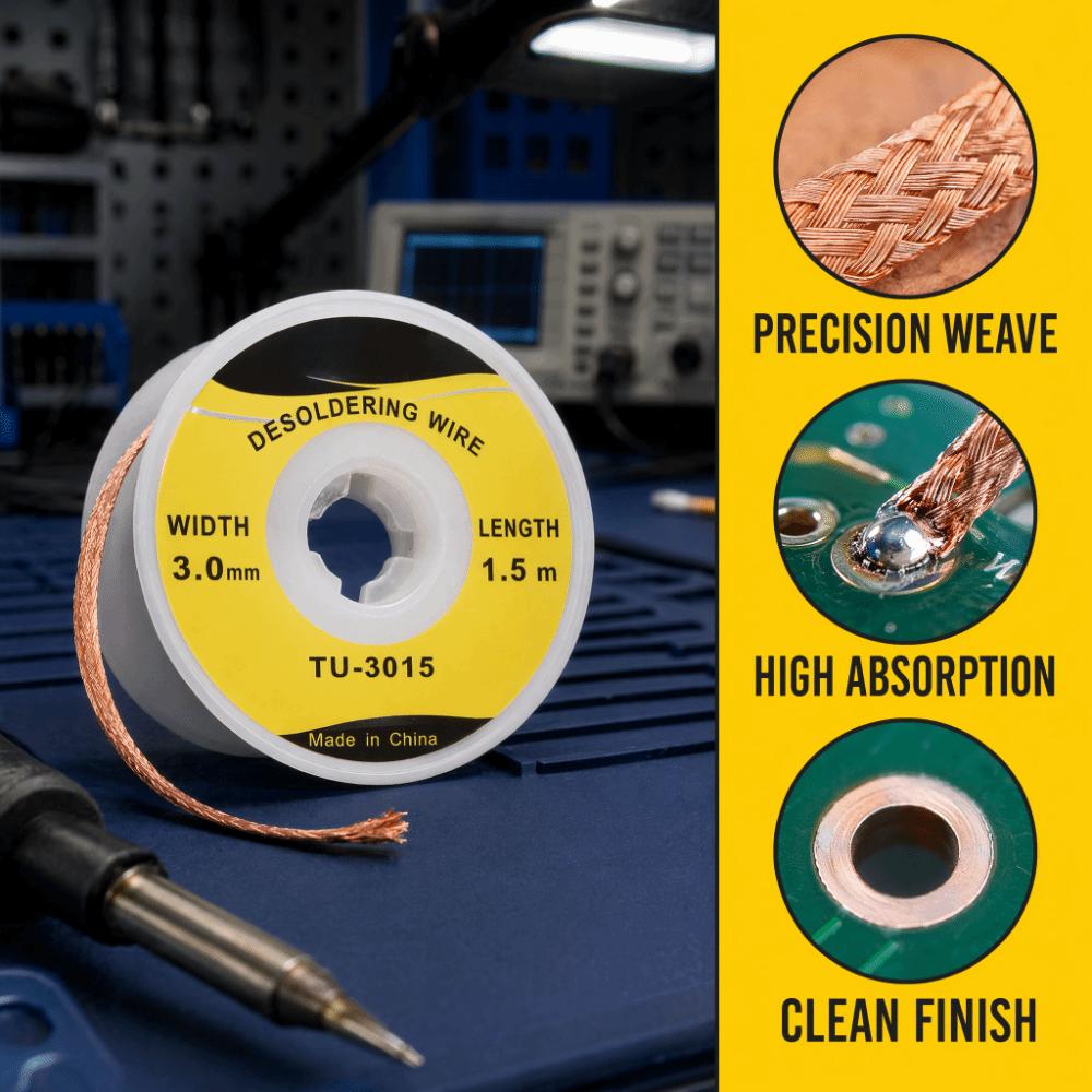 Copper Material Solder Wick Desoldering 1.5m Length BGA Desoldering Wick For BGA Package