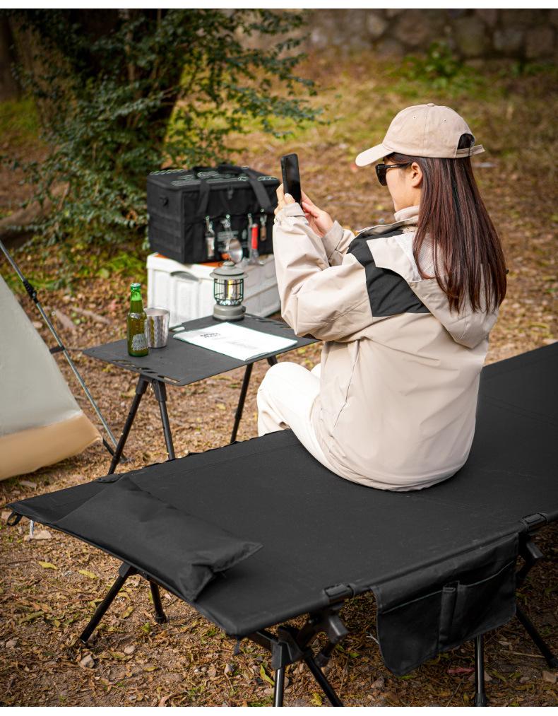 78cm Wide Portable Folding Camping Bed, Aluminum Alloy, Lightweight, for Outdoor & Office Nap
