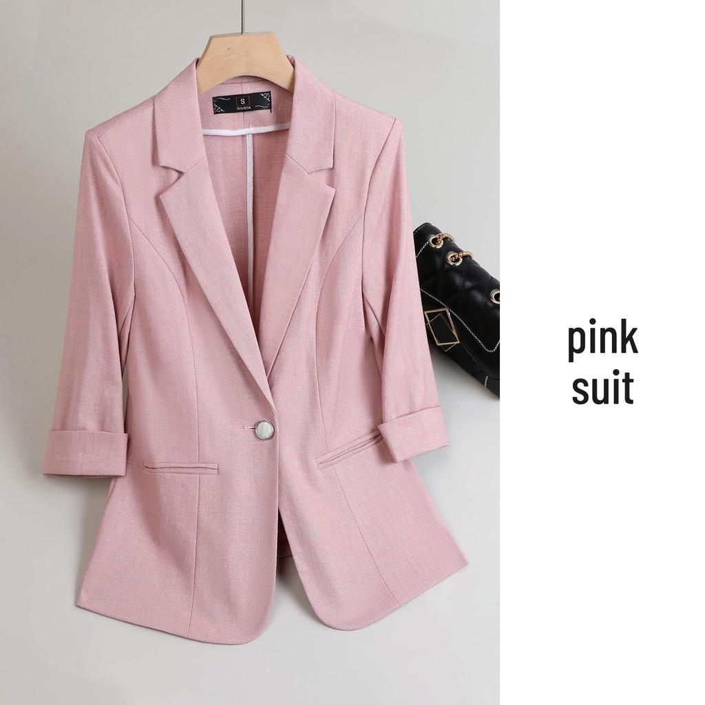 2026 Spring/Summer Women's Mid-Sleeve Blazer - Slim Fit, Professional Formal Workwear