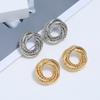 1 Pair Vintage Round Metal Fashion All-match Earrings for Women