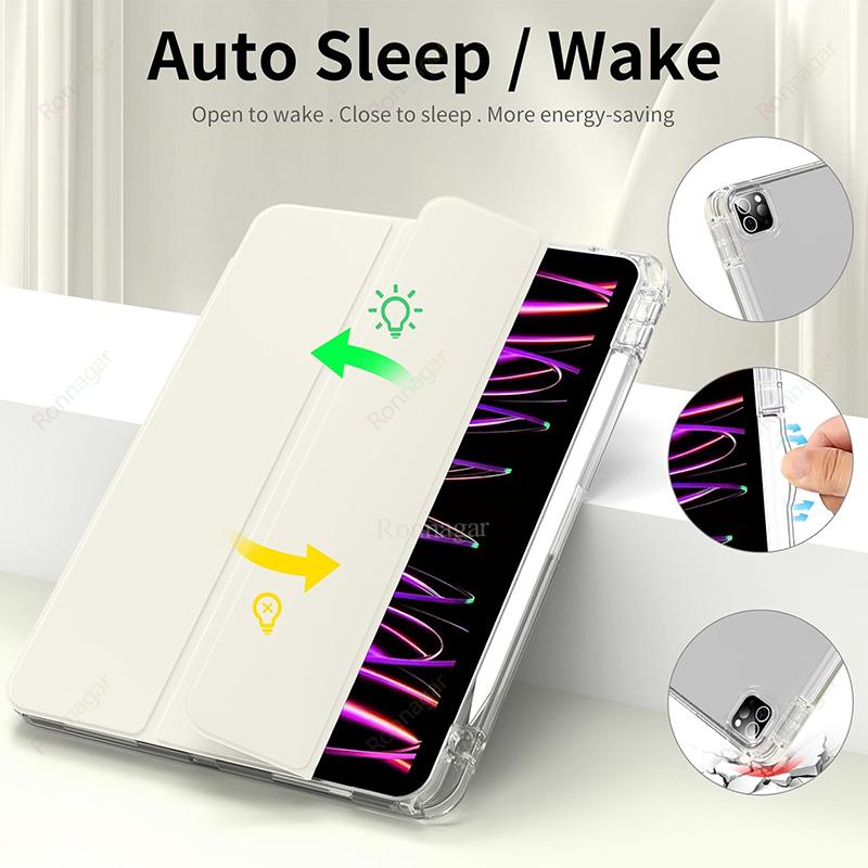 With Pencil Holder Case for iPad A16 11th 2025 Air11 13inch M3 M2 2024 iPad Pro11 12.9 13M4 M5 Air4 5 10th 9th 8 7 9.7 10.2 10.5