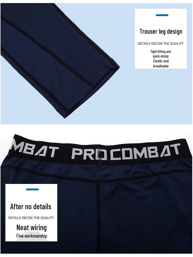 Men's Quick-Dry Compression Sports Pants: Tight, Breathable, High Elasticity for Basketball, Football, Running, and Fitness Training.