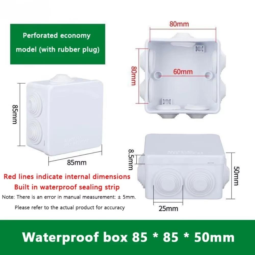 

Durable Waterproof IP65 Junction Box ABS DIY Power Case White Electric Control Box for Indoor Outdoor Cable Connections