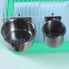 Bird Feeding Bowl Stainless Steel Cup with Clamp Parrot Feeder Birdcage Feeder Food Water Dish Pet