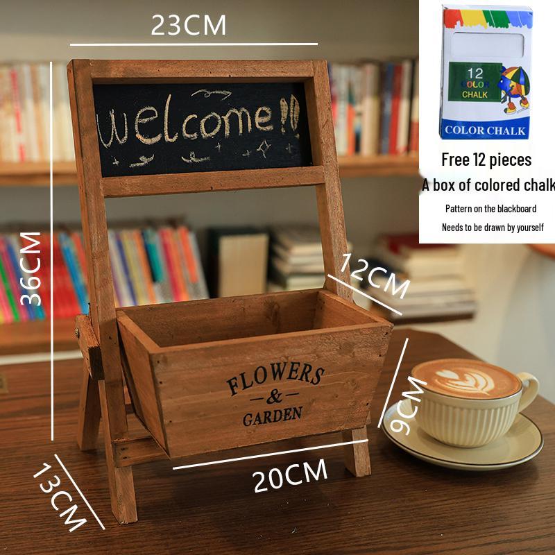 Small Chalkboard Ornament: Solid Wood Decor for Coffee Shops, Homestays, Milk Tea Shops, Bars, and Home.