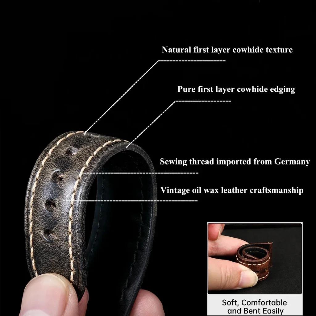 For Oil Wax Leather Band for Apple Watch Strap Ultra 2 49mm 45mm 41mm 44mm 42mm 40mm 38mm iWatch Series 9 8 7 6 SE 5 4 Bracelet
