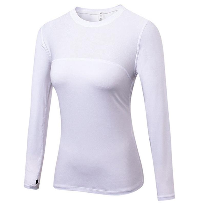 

Женская облегающая спортивная футболка для фитнеса, бега, йоги, влагоотводящая быстросохнущая сетчатая вставка, эластичный топ с длинными рукавами M