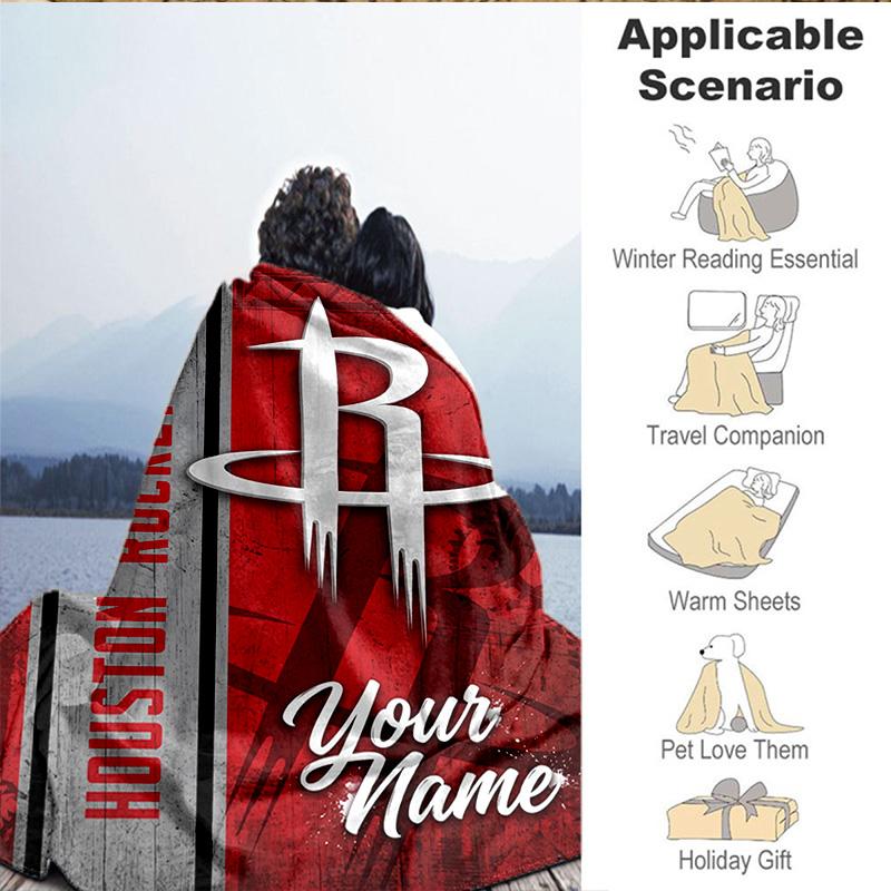 Custom Name Blanket Rockets Team Art Blanket Bedding Blanket for Travel, Camping, Living Rooms, Offices, Sofas, Fan Christmas gift