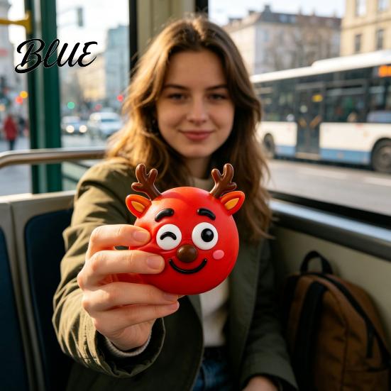 Stress Relief Balls 1/5Pcs DIY Christmas Toy Reindeer Snowman Ball with Detachable Expression Accessory Soft Squeeze Sensory Party Favors Fidget