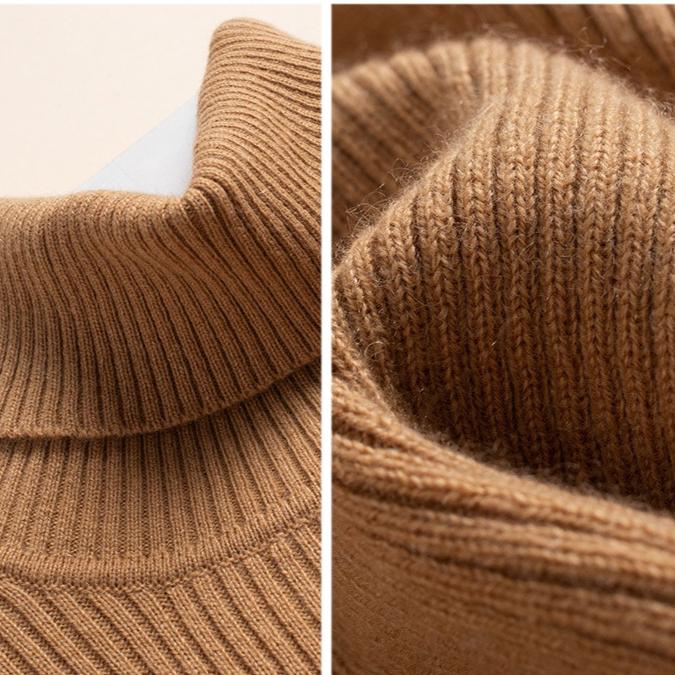 WomenTurtleneck Sweater Autumn Winter Slim Fit Pullover Tight Stretch Knit Base Shirt Long Sleeve Simple Pullover Knit Top