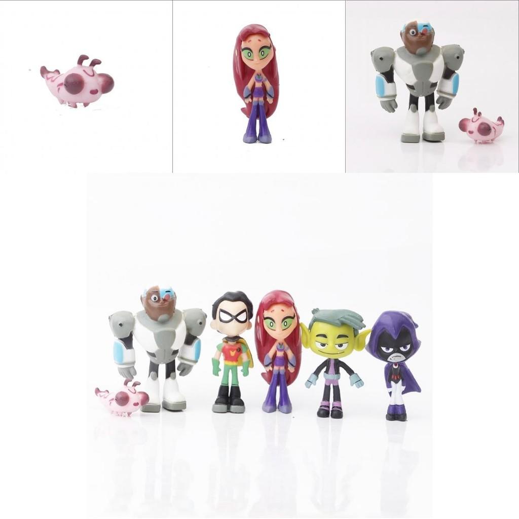 Adorable Teen Titans Go Figure Set Featuring Robin Raven Beast Boy And Starfire
