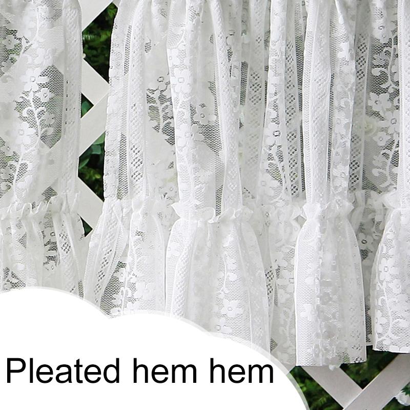 1Pc Short Curtains Window Wine Cabinet Door Polyester French Style Lace Kitchen Small Valance Jacquard Half Tulle Ruffle Curtain