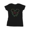 Disney Womens/Ladies Mickey Mouse Merry Christmas Holly Cotton T-Shirt