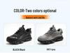 Lace-Free Men's Anti-Smash, Anti-Puncture, Breathable Safety Work Shoes with Rotary Button