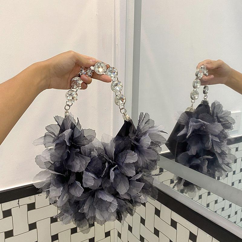 

Handbags Wedding Bag Flower printing Women s Beach Crossbody Bag Ladies Chain Bag темно-серого