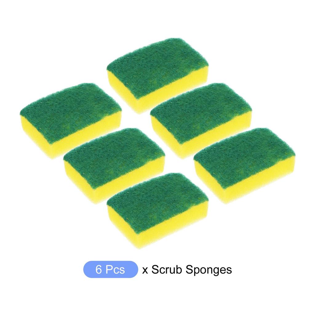METALLIXITY Dish Sponge X X Set of Kitchen Sponge Scrubber for Green (11 7cm/4.3" 2.8") 6, Non-Scratch - Dishes, Pots, Pans, Sinks, Cookware,