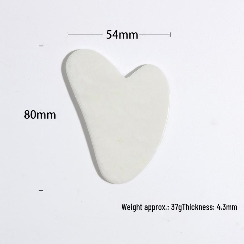 

Universal Jade Gua Sha Massager: Xiuyu Heart-Shaped White Jade Facial Board
