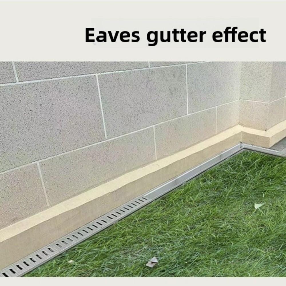 Resin Drainage Gutter Single Row Grate U-shaped Groove Finished Drainage Ditch Heavy Duty Stainless Steel Cover Linear Drain