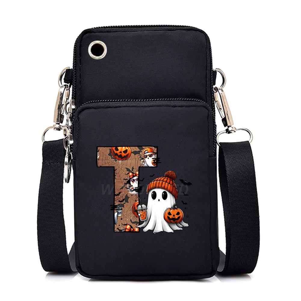 Halloween cute little ghost 26 letter messenger bag multi-function go out portable mobile phone bag